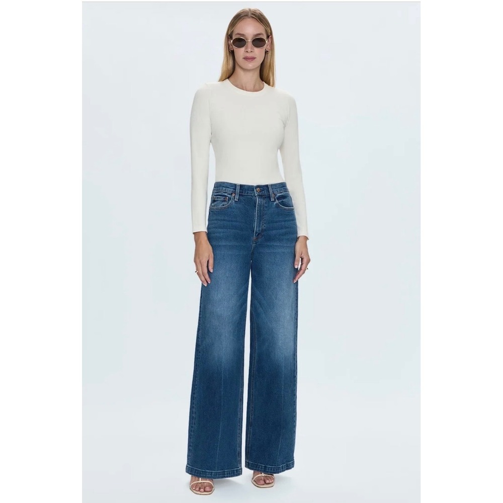 Pistola Lana High Rise Ultra Wide Leg Jeans Cider Blue Size 32 NEW